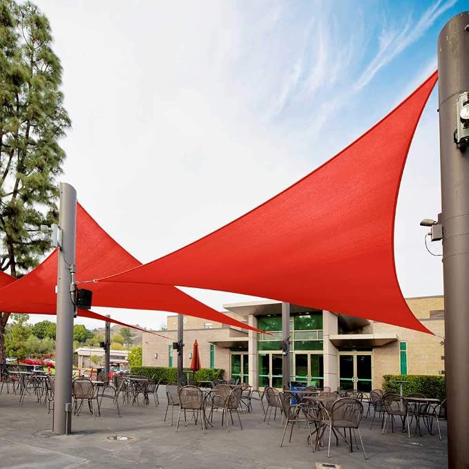 Royal Shade 26' x 26' x 26' Red Triangle Sun Shade Sail Order to Make RTAPT8 by RoyalShade
