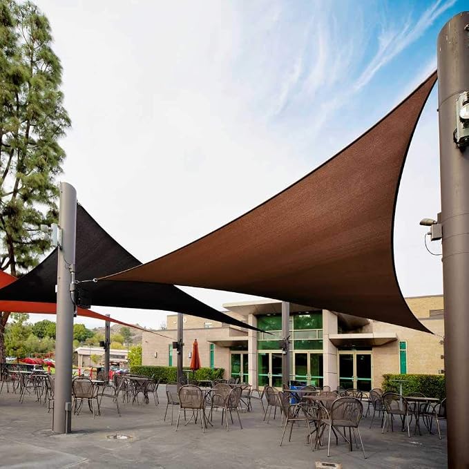 Royal Shade 22' x 22' x 22' Brown Triangle Sun Shade Sail Canopy Outdoor Patio by RoyalShade