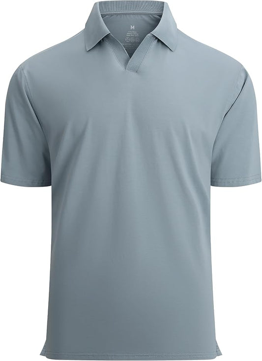 Esabel.C Jacquard Golf Shirts for Men Moisture Wicking Short Sleeve Performance Dry Fit Active Mens Polo Shirts