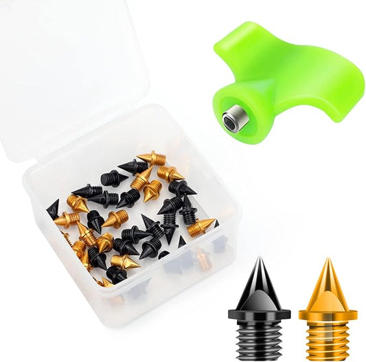 1/4 Inch Carbon Steel Track Spikes, 32 Pieces Lighter Weight Spikes Track Shoes, Each Nail Weighs Only 0.47 Grams, Used for Track and Field Sprinting or Cross Country