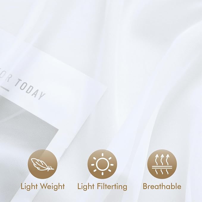 MIULEE White Outdoor Curtain for Patio Waterproof 4 Panels 54 x 84 Inch | - Image 6