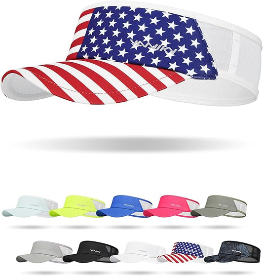 Sports Sun Visor Hats for Women Men Lightweight Breathable Cooling Stretchy Visors Foldable UPF 50+ for Running Tennis Golf