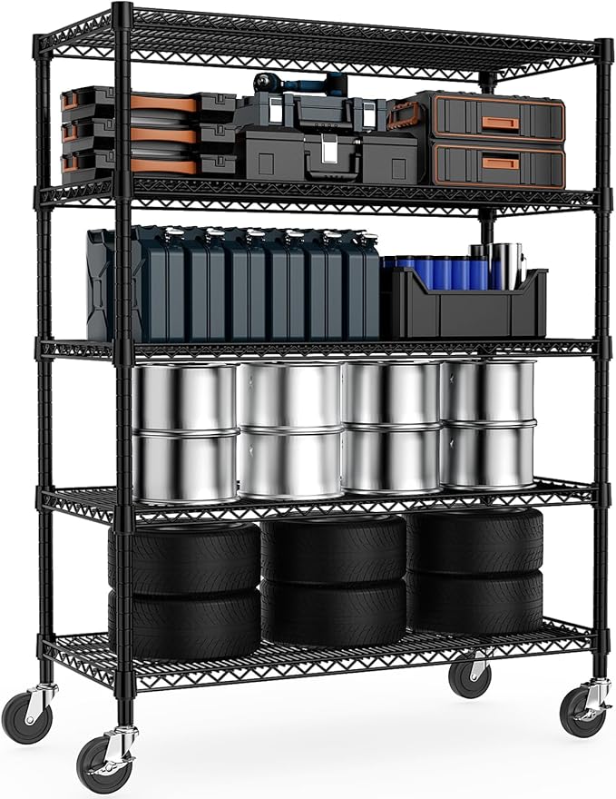 M MZG 53" W Garage Shelving 5 Tier Industrial 2200LBS Metal Shelving Units by MEIGAOPLASTICANDMETALHKCOLIMITED