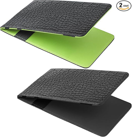 2 Pcs Leather Golf Scorecard Holder Golf Score Card Book Yardage Book Leather Notebook Journal 7.6 x 4.5 Inch