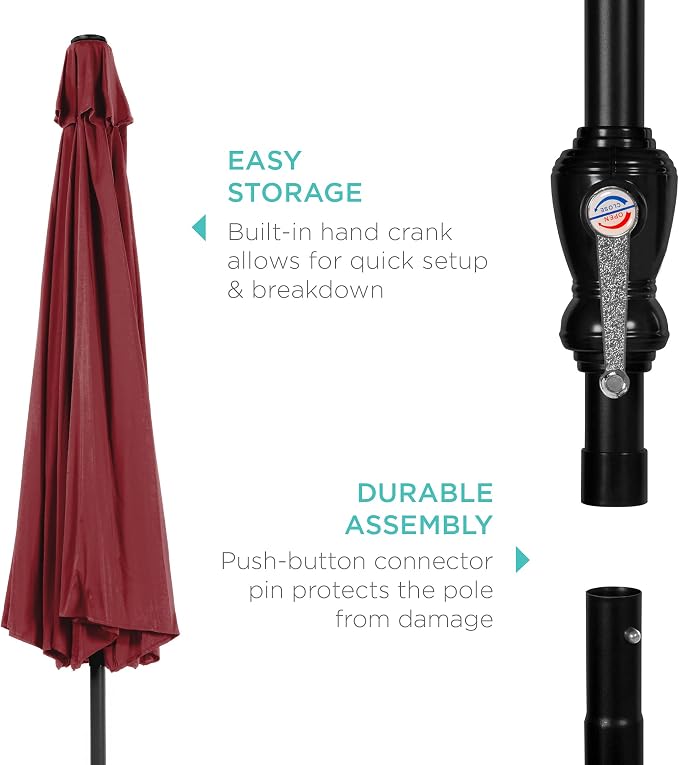 Best Choice Products 10ft Outdoor Patio Umbrella, Outdoor Table Umbrella - Image 6
