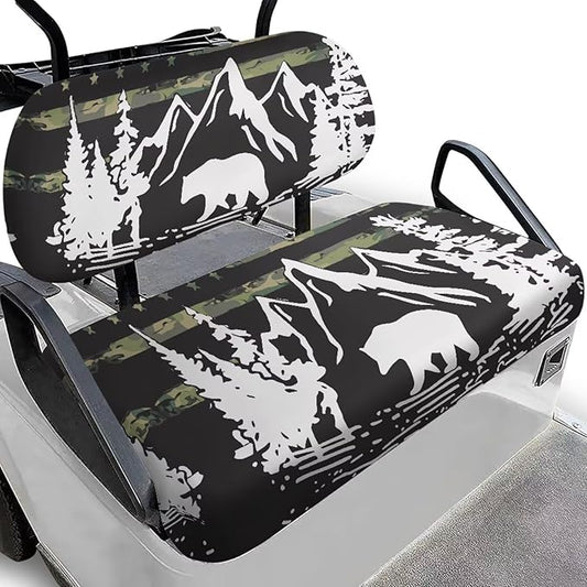 Golf Cart Seat Covers, Universal Fit & Nonskid Bottom Fits for Club Car 2 Person Seats Golf Carts