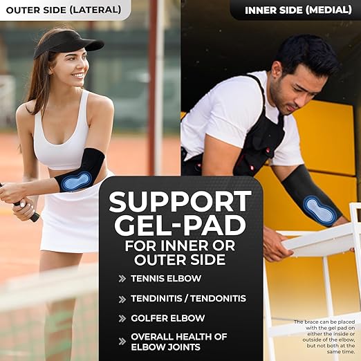 DR. BRACE® Elite Elbow Brace Support, Breathable Elbow Compression Sleeve with Gel Pad for Golfer's, Tennis Elbow & Tendonitis Treatment & Pain Relief 2024 (Black, X-Large)