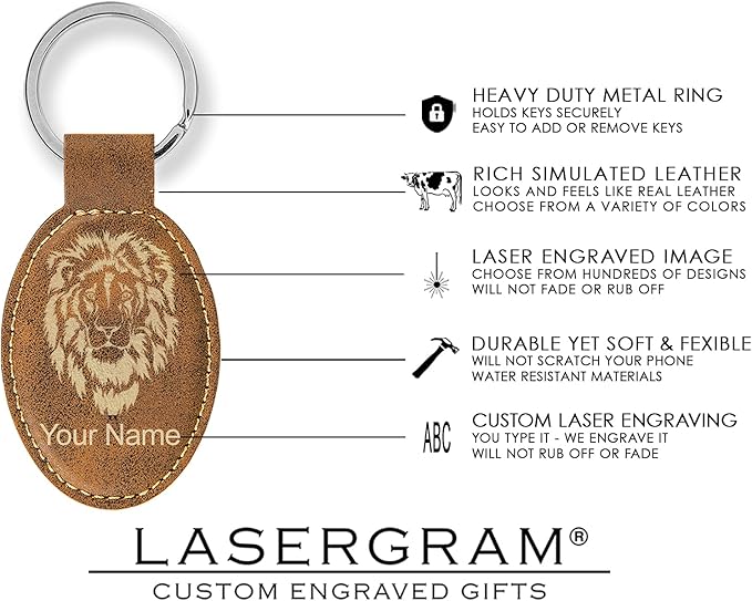 LaserGram Oval Keychain, Off Road Racer, Personalized Engraving Included (Rustic with Gold)
