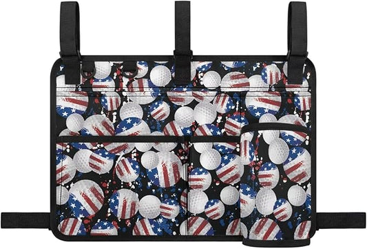 Fashion Golf Cart Rear Seat Organizer Lightweight Storage Bag Accessories for Club Car, Wheelchair and Walker