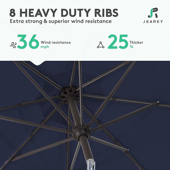 JEAREY 10 ft Outdoor Patio Umbrella w/Tilt and Crank - Image 5