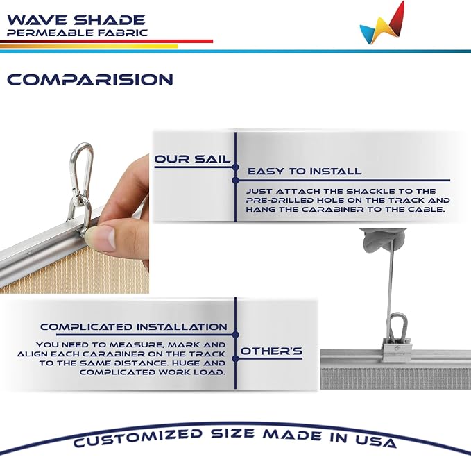 Windscreen4less 7' x 24' Retractable Sun Shade Canopy Cover Sliding Wave Shade - Image 5