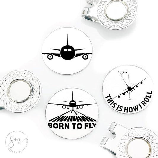 Flying Golf Ball Markers Set of 3 – Plane, Born to Fly, This is How I Roll-Golf Ball Markers Plane Flying Valentines Day Christmas Birthday Love Golf FBA-FLYING-3-GOLF