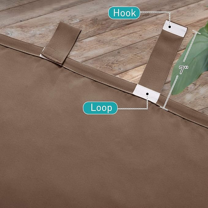 NICETOWN Outdoor Curtainss for Patio Waterproof, Self-Stick Tab Top Blackout - Image 6