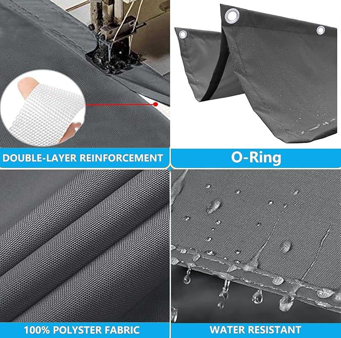 Retractable Wave Sun Shade Cloth 4' x 18' Sun Shade Sail Waterproof Polyester - Image 3