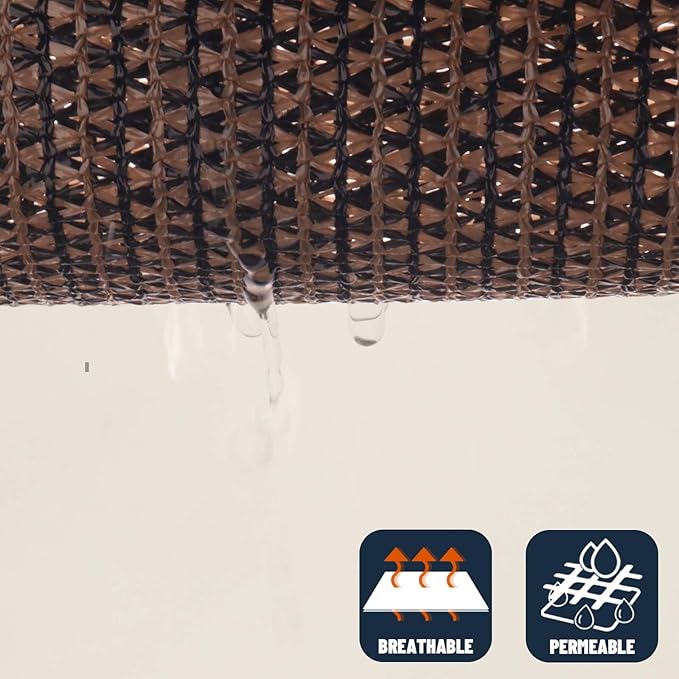 SUNNY GUARD Custom Size 18'x26'x26' Triangle Brown UV Block Sunshade - Image 5