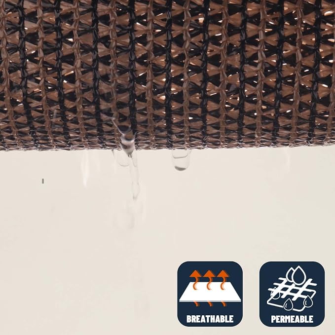 SUNNY GUARD Custom Size 20'x24'x24' Triangle Brown UV Block Sunshade - Image 5