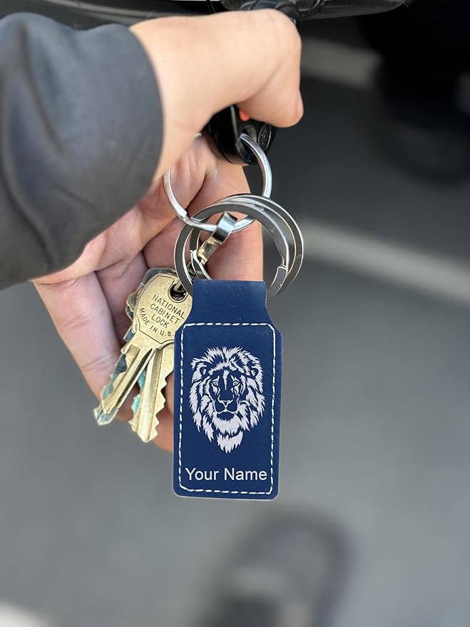 LaserGram Rectangle Keychain, Golfer Golfing, Personalized Engraving Included