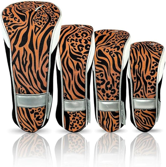 Taboo Fashions Monaco Golf Club Covers for Women - Numbered Golf Headcovers Set for Driver, Fairway and Hybrid Clubs - Weather Resistant, Pack of 4