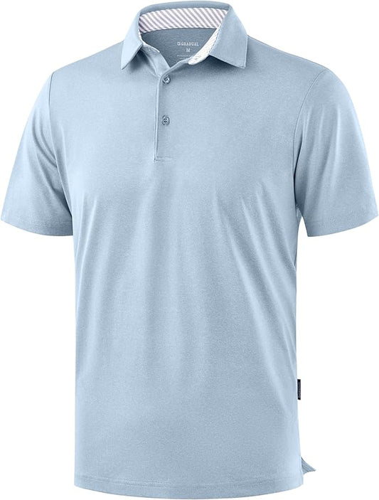 Golf Shirts Heather Polo Short Sleeve Dry Fit Lightweight Moisture Wicking Collared Shirts Casual Athletic Business