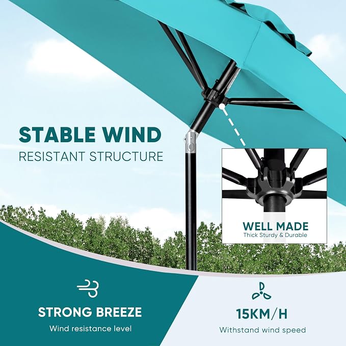 Tempera Patio Market Outdoor Table Umbrella - Image 5