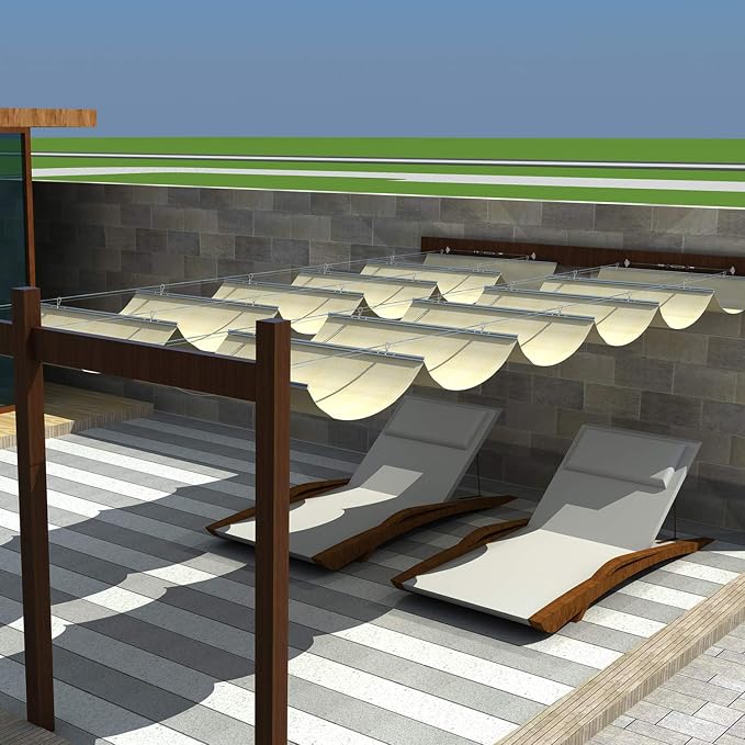 Windscreen4less 3' x 6' Retractable Sun Shade Canopy Cover Sliding Wave Shade - Image 7