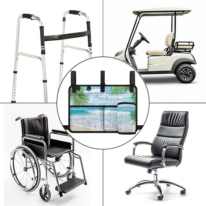 Fashion Golf Cart Rear Seat Organizer Lightweight Storage Bag Accessories for Club Car, Wheelchair and Walker