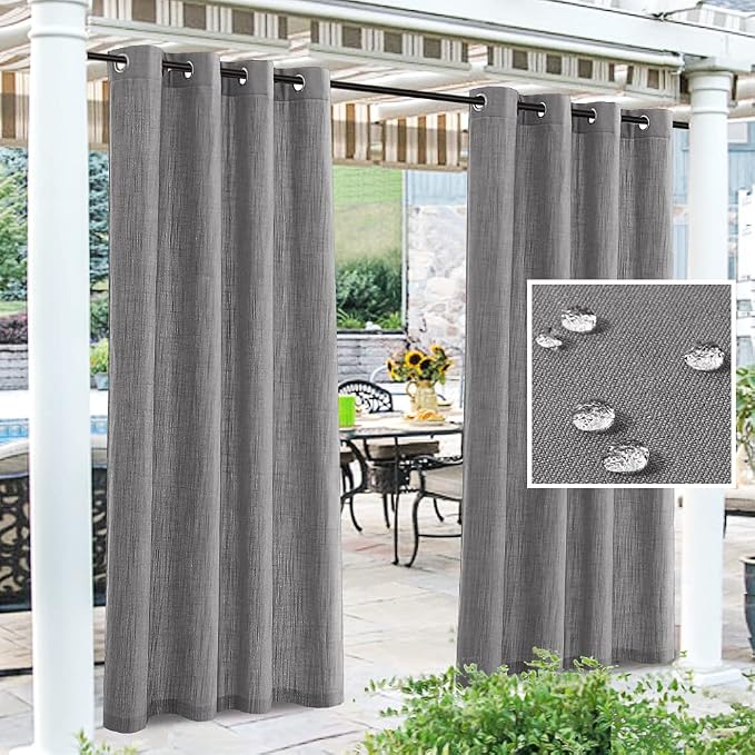 H.VERSAILTEX Waterproof Linen Look Outdoor Curtains by HVERSAILTEX