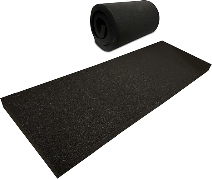 QOMFY 3" Height x 18" Width x 24" Length Charcoal Upholstery Foam Sheet | Made in USA | Multi-Purpose Foam for Upholstery, DIY, Packaging & Acoustic Projects