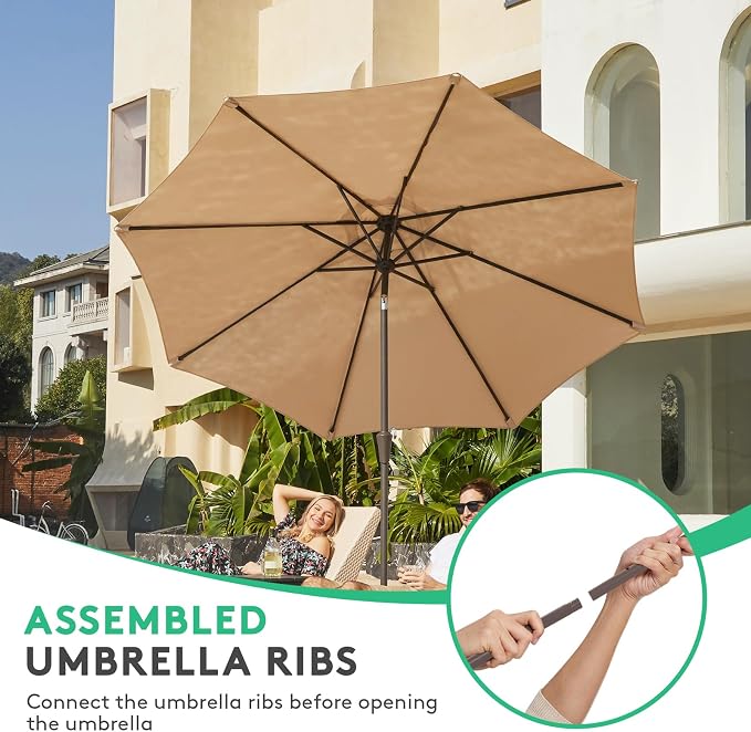 JEAREY 10 ft Outdoor Patio Umbrella w/Tilt and Crank - Image 4