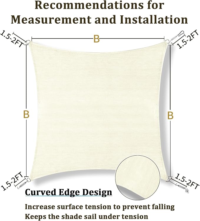 Shade&Beyond 12'x30' Sun Shade Sail Canopy Rectangle, UV Block Breathable - Image 5