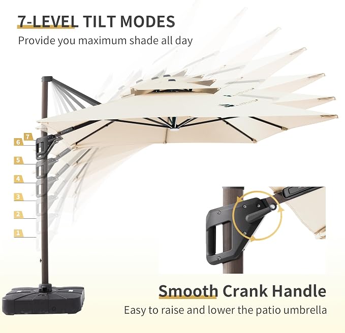 JZAC & QZYD 9x12 FT Cantilever Offset Patio Umbrella - Image 5