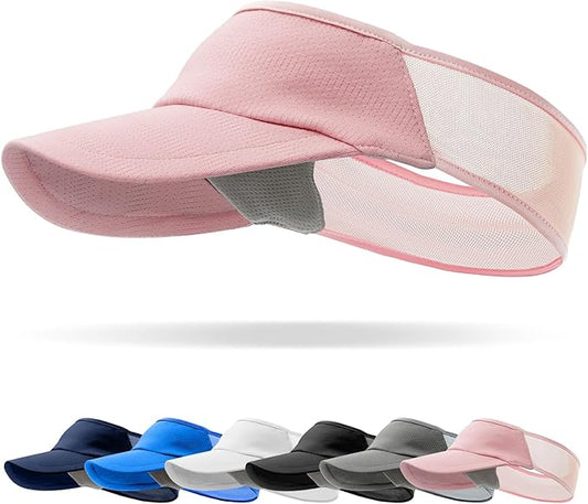 Sport Sun-Visor Hat Men Women Summer UV Protection, Lightweight Cooling Golf Running Tennis Sweat-Band Cap