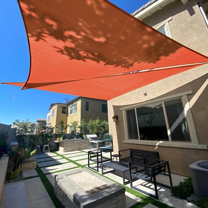 Sun Shade Sail 12'x20'x23.3' Terra Red Triangle Custom Size | 95% UV Block by SUNLAX
