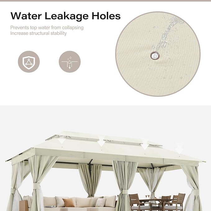 10'x20' Outdoor Gazebo, Metal Frame Heavy Duty Patio Canopy Tent Shelter - Image 8