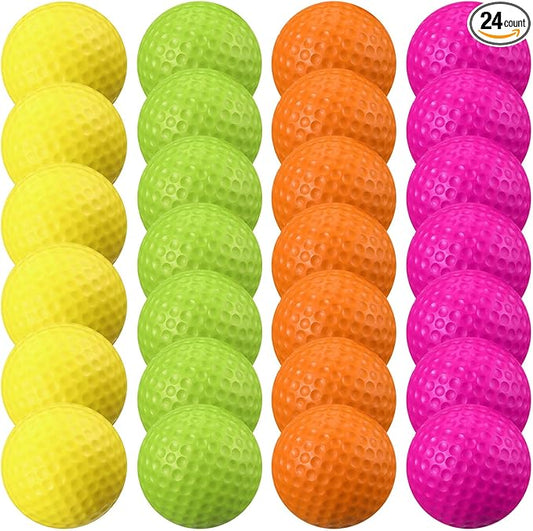 Junkin 24 Pcs Foam Golf Practice Balls Realistic Feel and Flight Training Sport Balls Elastic Soft Foam Golf Balls for Indoor or Outdoor Backyard Training