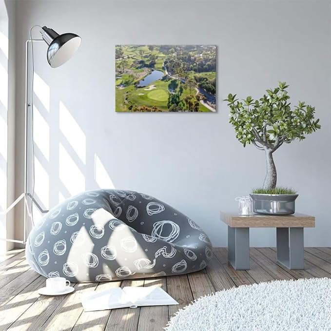 San Diego California Golf Course Wall Art for Living Room Bedroom Bathroom Home Decorations San Diego Golf Course Picture Poster Framed Artwork Canvas Prints Ready to Hang(12''H x 16''W)