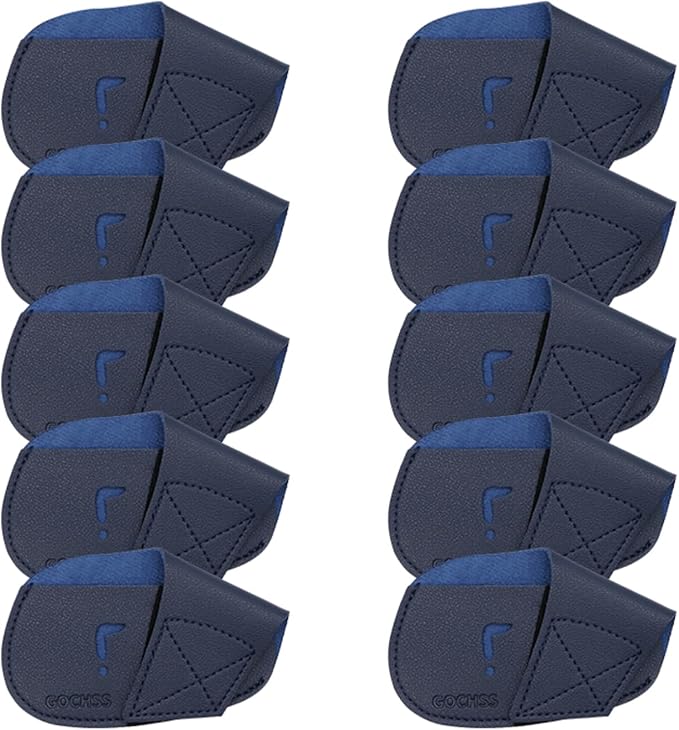 I Golf Iron Headcovers 10pcs PU Fit Both Right-Handed Clubs Golf Club Protector for Titleist Callaway Ping Taylormade Fit More Brands Golf Iron.