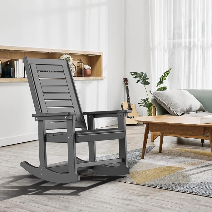 GREENVINES Oversized Outdoor Rocking Chairs Set of 2, HDPE Rocker - Image 5