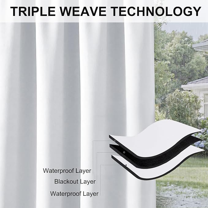RYB HOME 2 Panels Outdoor Curtains - Image 7