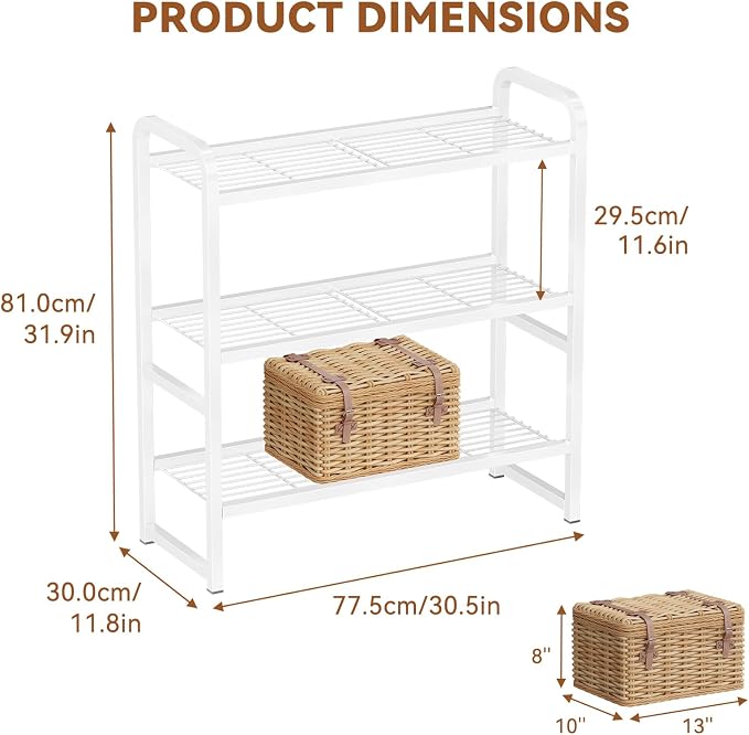 3 Tier Simple Shelf Organizer for Indoor Outdoor, Waterproof Heavy Duty Steel - Image 2