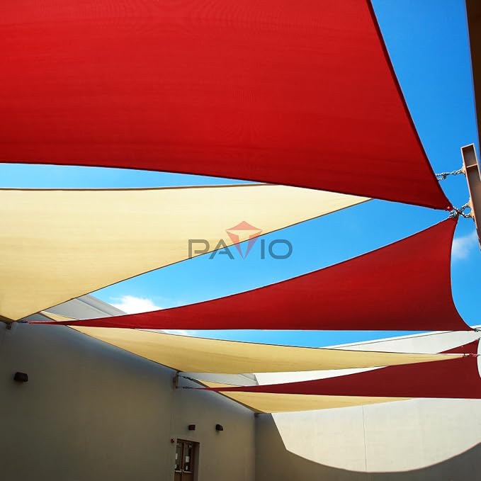 Patio Paradise 13' x 13' x 12'10" Sun Shade Sail Triangle Canopy, Permeable - Image 5