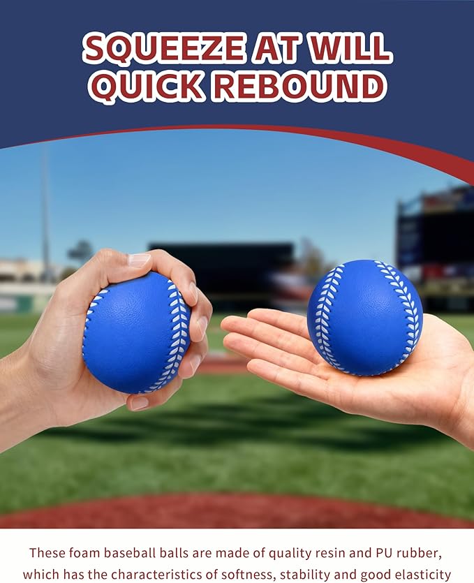 Tarutaru 20 Pack Foam Balls for Baseballs & Softballs - Soft Practice Baseballs for Hitting, Pitching, Batting Training, Indoor & Outdoor Sport Diameter 2.83in