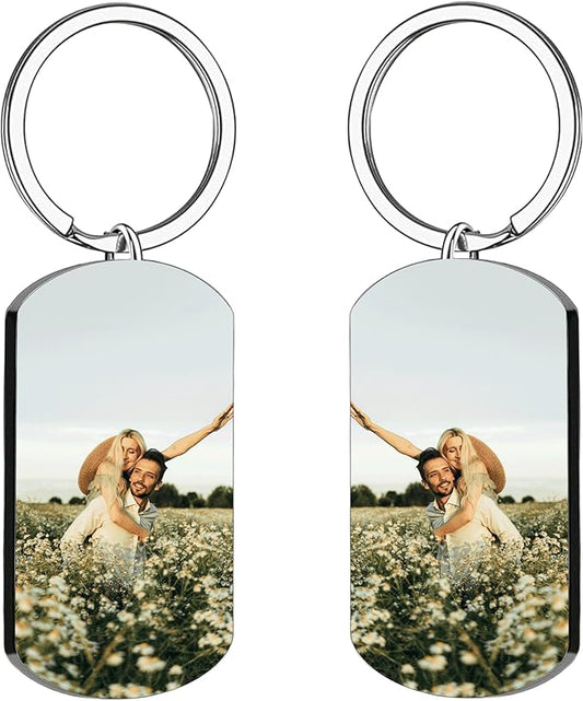 Custom Keychains with Picture Personalized Photo Logo Text Customized Key Chain for Boyfriend Dad Men Women Gifts