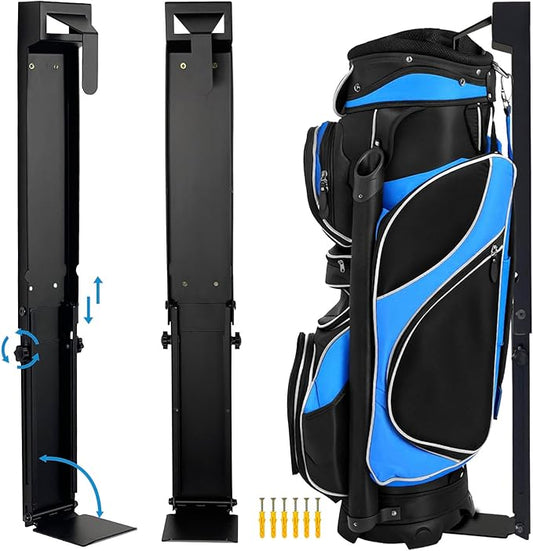 Wall Mount Golf Bag Storage Stand Organizer Rack for Garage,Golf Bag Storage,Tool-Free Length Adjustment,Golf Bag Wall Storage,Golf Storage Organizer for Garage,Clubs, Home, Basement