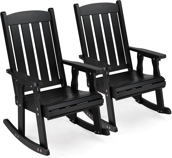 VINGLI Outdoor Rocking Chair Set of 2, Heavy Duty 600 LBS Rocker, Weatherproof by VINGLI
