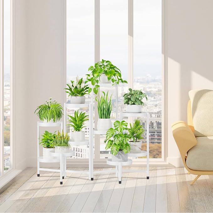 iDavosic.ly Plant Stand Indoor Outdoor, 10 Tier Metal Corner Shelf, Folding - Image 7