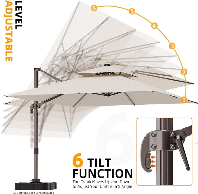 9' X 12' Cantilever Outdoor Patio Umbrellas - Image 7