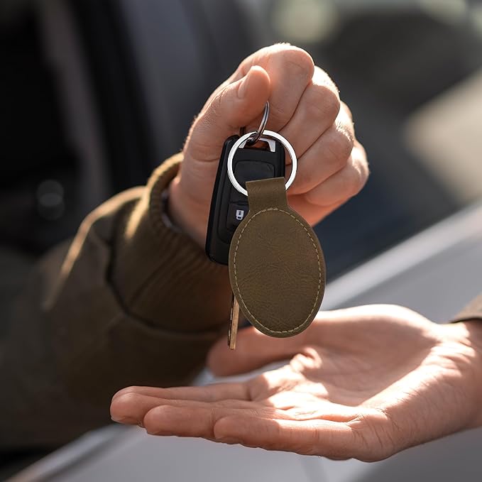 LaserGram Oval Keychain, Disc Golf, Personalized Engraving Included