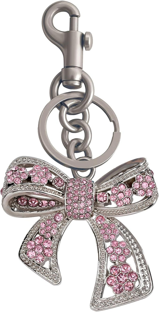 Sparkly Bow Bag Charm Rhinestone Bow Purse Charms Bows Keychain Women Bag Charm for Handbag