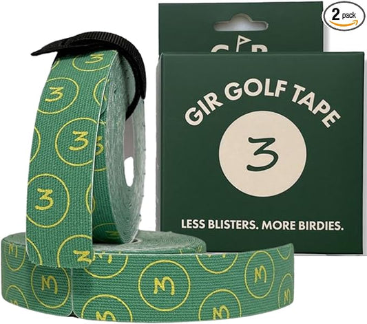 Golf Blister Tape - 2 Pack for Protection Against Blisters & Hot Spots on Hands & Fingers, Flexible, Waterproof, Pre-Cut Golf Finger Tape, Sports Athletic Tape, 4 Way Stretch